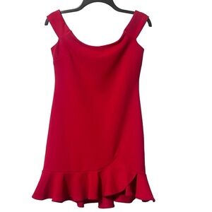 Saints + Secrets Red Dress Ruffle Skirt Size Medium
